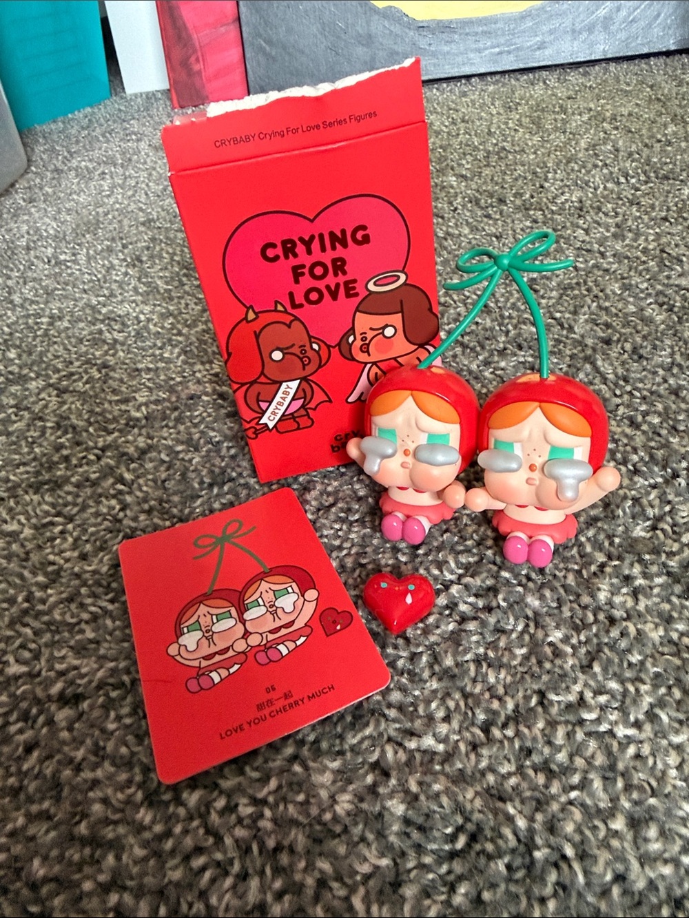 CRY BABY ✨POP MART✨Crying For Love-Cherry Twin Figures (OPENED BOX)